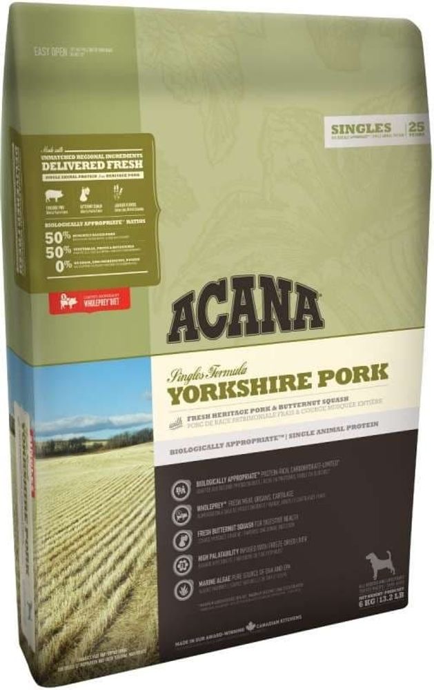 *ACANA YORKSHIRE PORK (АКАНА СВИНИНА) 340г сухой корм для собак всех пород и возрастов (Уценка) *ACANA YORKSHIRE PORK (АКАНА СВИНИНА) 340г сухой корм для собак всех пород и возрастов (Уценка)
