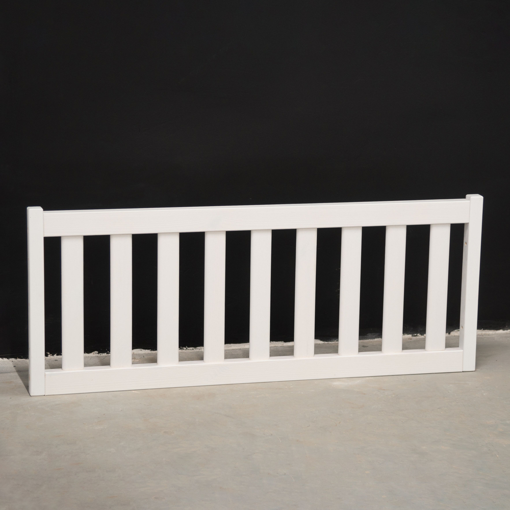 Бортик для кровати односпальной 90х200 Буфалина от падения из массива сосны, белый