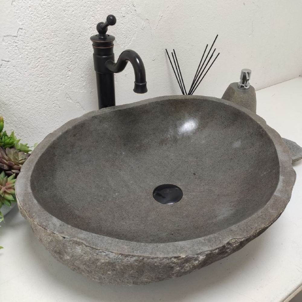 Раковина из речного камня RS-62023 (57*48*15)