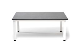 "Канны" журнальный столик из HPL 90х60, H40, каркас белый, цвет столешницы "серый гранит"