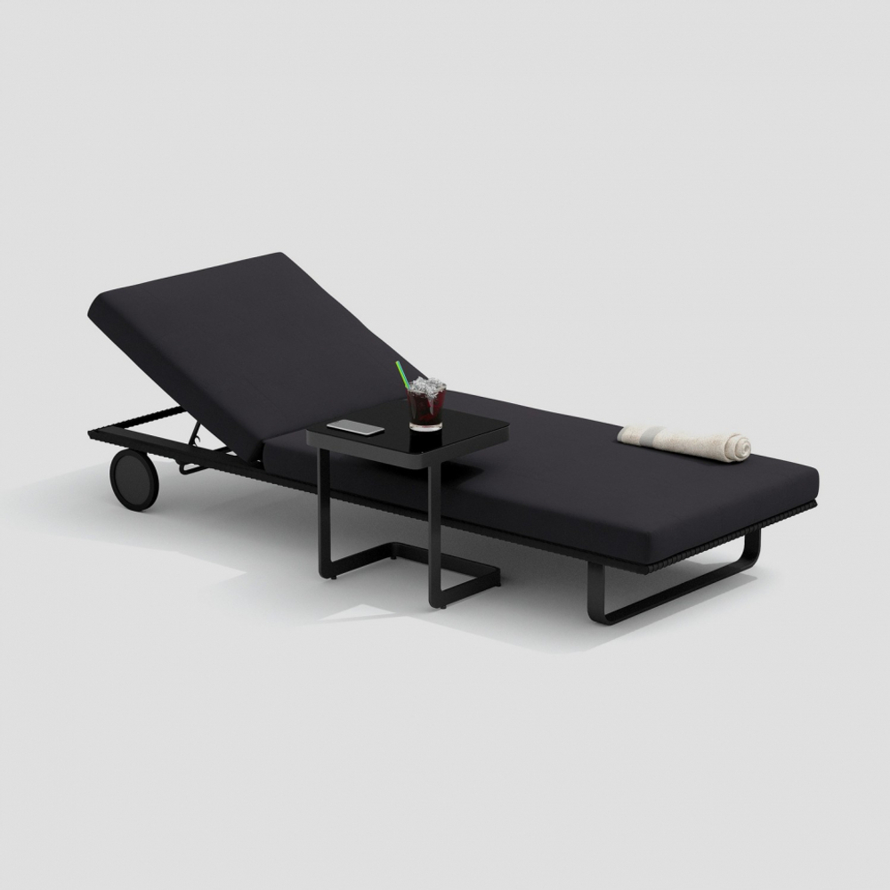 Шезлонг Ideal Patio КОСТА на колесах антрацит - каркас карбон