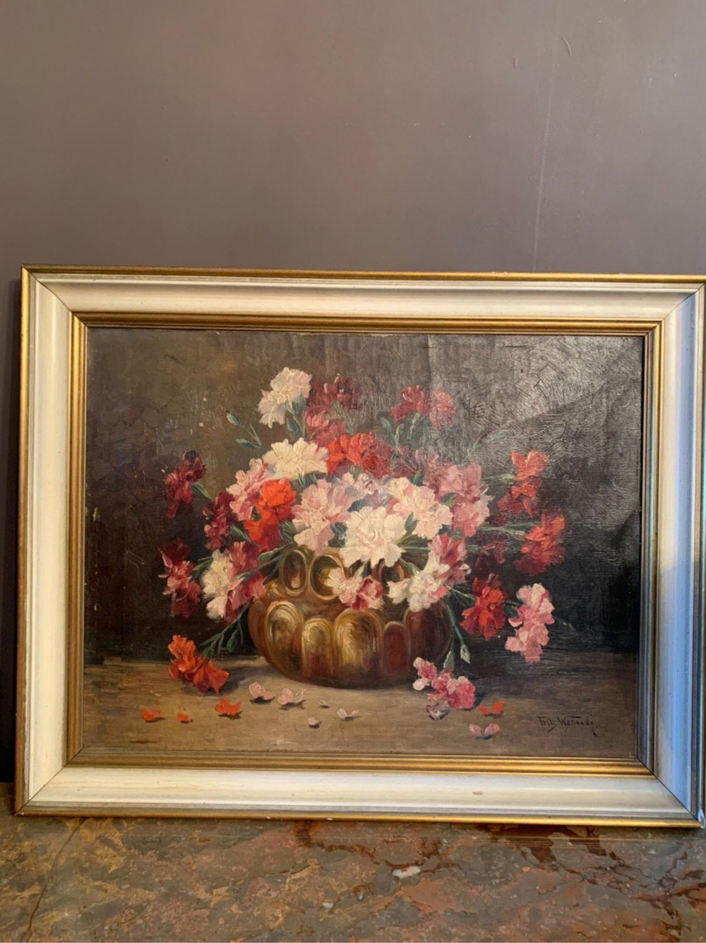 Антикварная картина «Натюрморт»