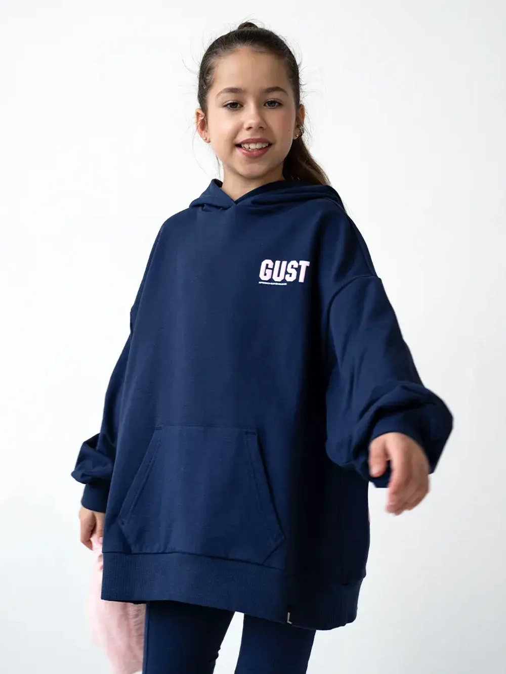 Костюм для девочки, толстовка и леггинсы, синий