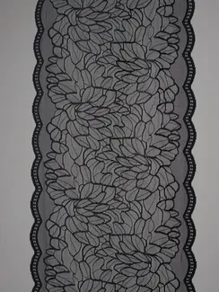 03-295 ОПТ Кружево эластичное 22 см, черный 170