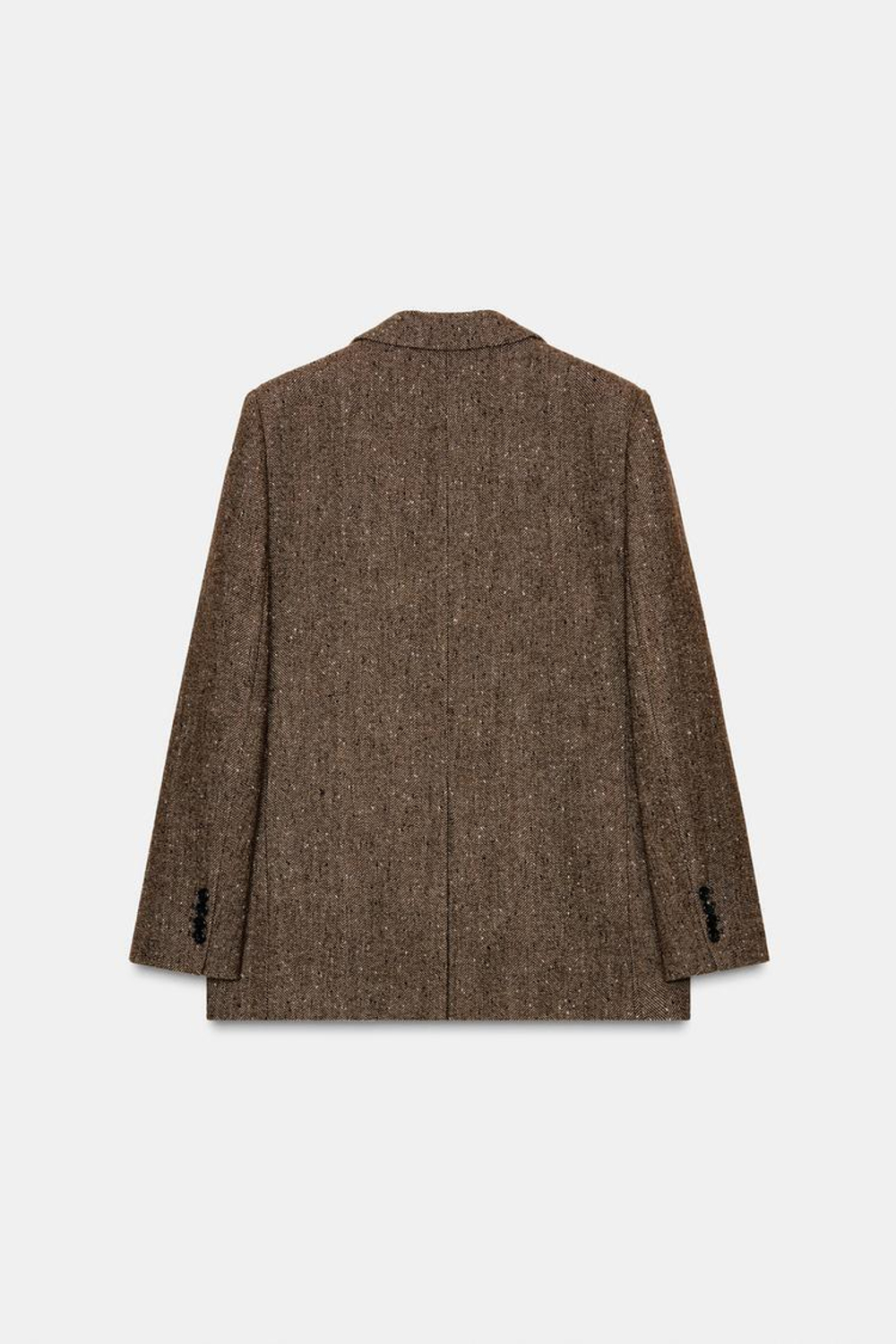 ZARA БЛЕЙЗЕР ИЗ СМЕСОВОГО ЛЬНА С УЗОРОМ В ЕЛОЧКУ — ZW COLLECTION, СВЕТЛО-КОРИЧНЕВЫЙ