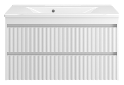 Тумба под раковину Brevita Balaton 100 подвесная (белая)