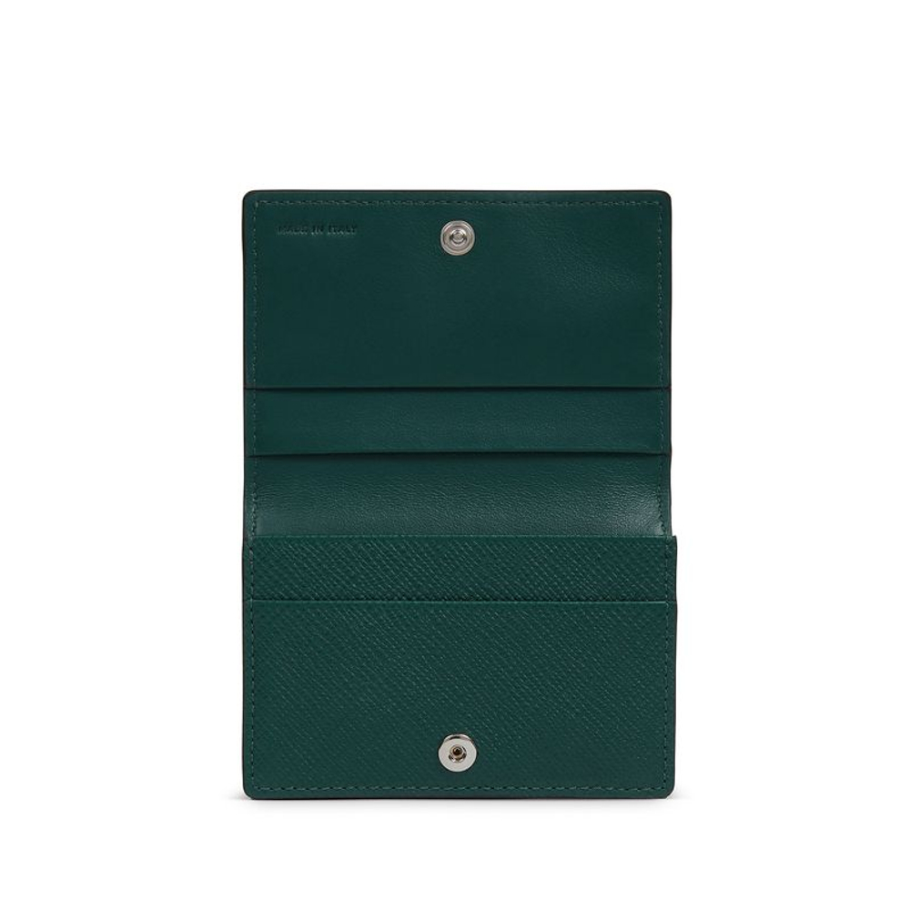 Smythson Картхолдер Folded Card Case with Snap Closure in Panama, Nile Blue