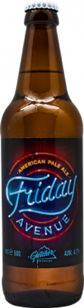 Пиво Глетчер Фрайдей Авеню Американский Пэйл Эль / Gletcher Friday Avenue American Pale Ale 0.5 - стекло
