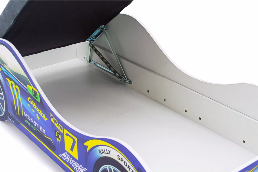 Детская кровать-машина «Молния» с подъемным механизмом