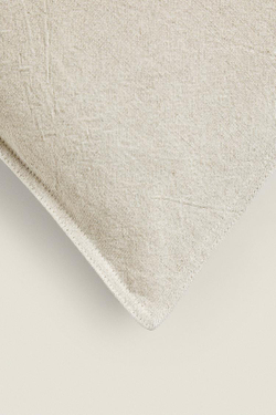 ZARA HOME ЛЬНЯНОЙ ЧЕХОЛ НА ПОДУШКУ, СВЕТЛО-БЕЖЕВЫЙ