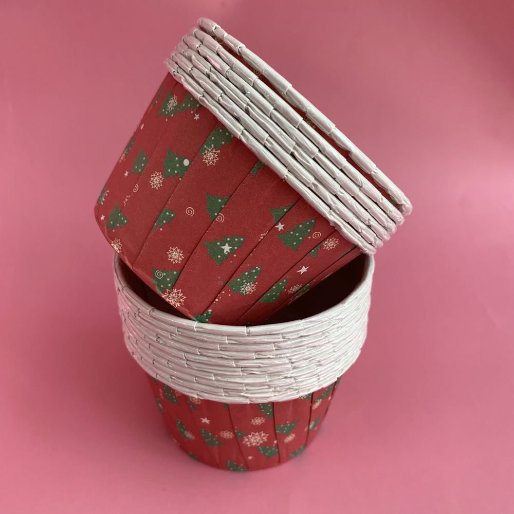 Формы бумажные с ламинацией «Маффин» 50х40 мм (Ёлочки) 100 шт.