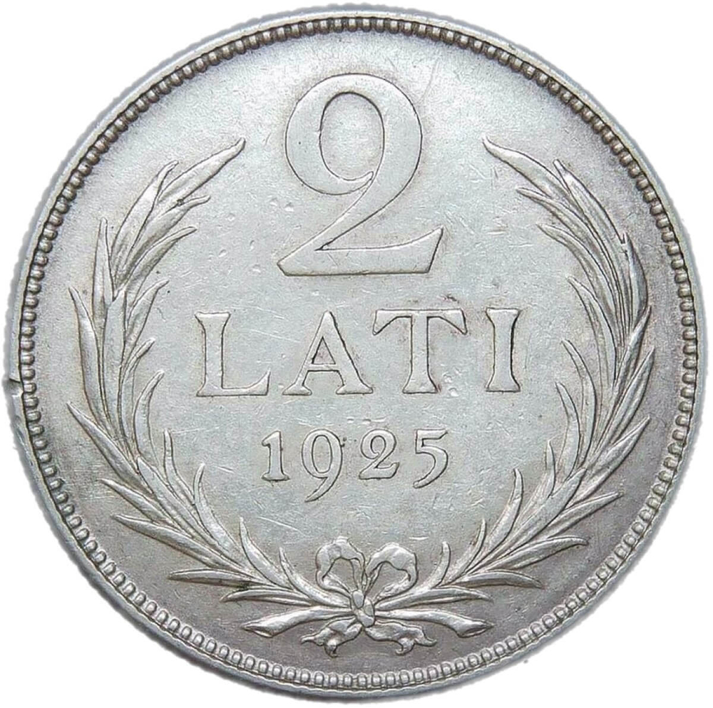 Латвия 2 лати 1925 серебро (VF-XF)