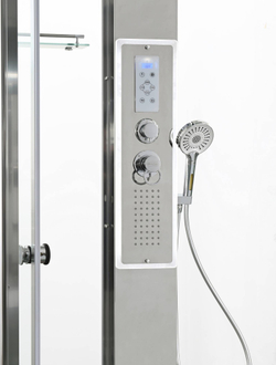 Душевая кабина AvaCan (АваКан) Z1910LEDMT с низким поддоном, с ГМ, с электрикой и LED освещением, 100х100х220