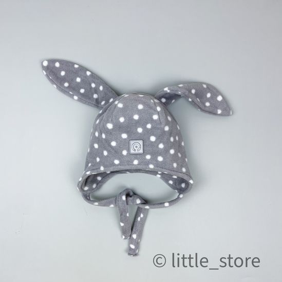 Шапка флисовая "Зайка" Серая