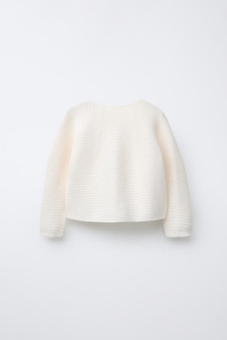 ZARA ОДНОТОННЫЙ КАРДИГАН, ЭКРЮ