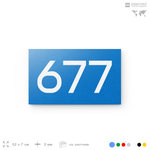 Номер на дверь 677, табличка на дверь для офиса, квартиры, кабинета, аудитории, склада, голубая 120х70 мм, Айдентика Технолоджи