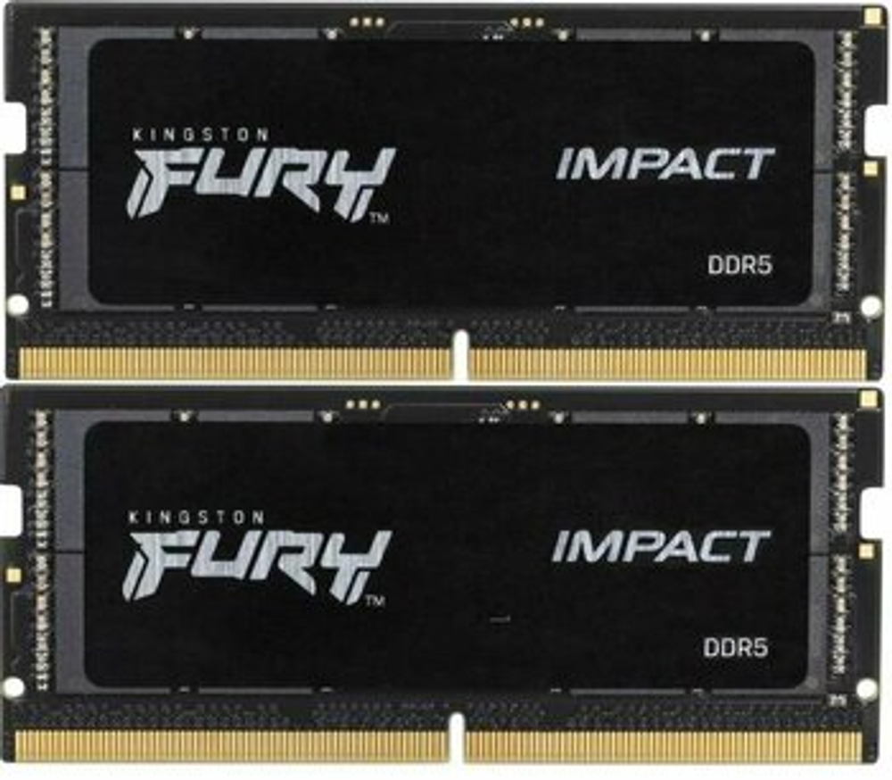Оперативная память KINGSTON FURY Impact DDR5 64GB 4800MHz CL38 SODIMM KF548S38IBK2-64