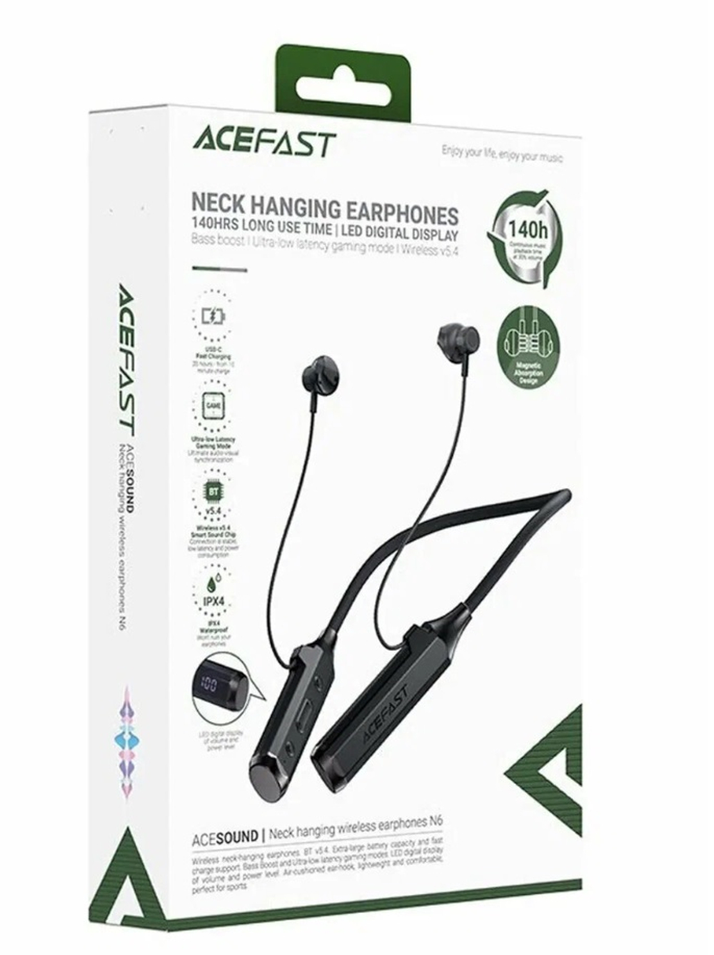 Спортивные наушники Bluetooth ACEFAST N6 (черный)