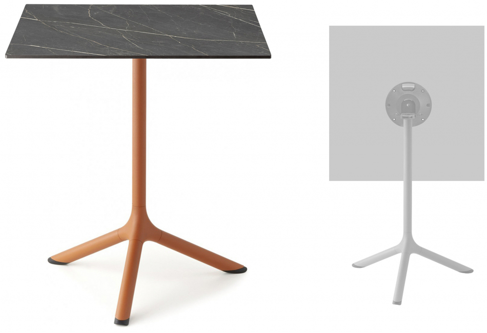 Стол ламинированный обеденный складной Scab Design Tripe Folding, терракотовый, черный мрамор Сахара