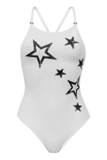 Слитный купальник Shining star с пайетками (Размер: S) (Цвет: кофейный)