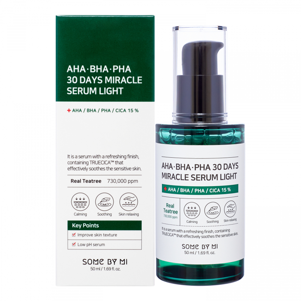 SOME BY MI AHA-BHA-PHA 30 DAYS MIRACLE SERUM LIGHT Лёгкая сыворотка для лица с кислотами 50мл