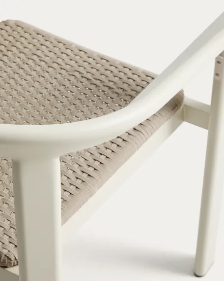 Уличный стул Erice из алюминия и шнура цвета экрю