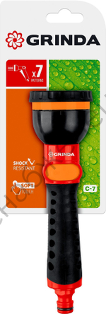 GRINDA C-7, 7 режимов, пластиковый с TPR, поливочный наконечник (8-427253)