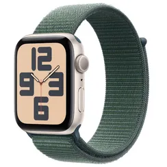 Часы Apple Watch SE (2024) 44mm Aluminium Case, Sport Loop, цвет Lake Green (Сияющая звезда)