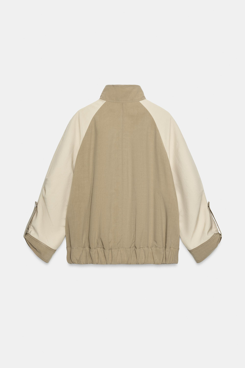 ZARA КОМБИНИРОВАННАЯ СТЕГАНАЯ КУРТКА, ПЕСОЧНЫЙ