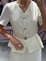 Твидовый костюм Жаклин молочный