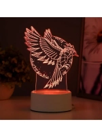 Светильник 3D ночник RISALUX «Птица», LED RGB, от сети, 13.5