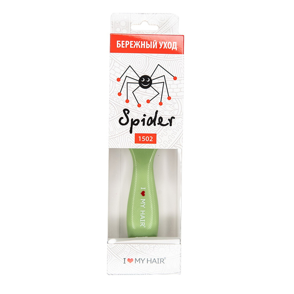 Парикмахерская щётка I Love My Hair "Spider Classic" 1502 L, глянцевая зелёная