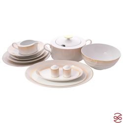 Столовый сервиз Falkenporzellan Deluxe Shape - Rio White Gold 6 персон 26 предметов