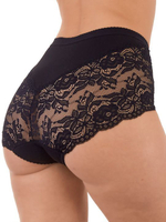 Женские трусики макси из хлопка и кружева (Размер: 6X) (Цвет: черный)