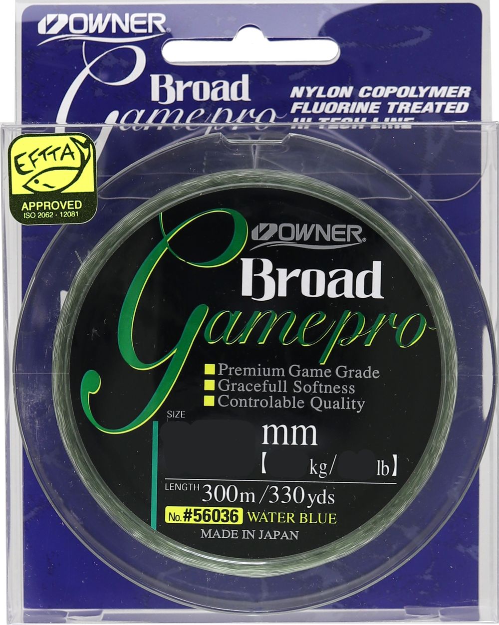 OWNER Леска Broad Game Pro blue 300м 0,42мм 11,8кг