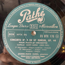 Винтажная виниловая пластинка LP Камиль Сен Санс Saint Saens, Concerto Pour Piano Et Orchestre N 2 En Sol Mineur, N 4 En Ut Mineur (Франция 1956) Pathe