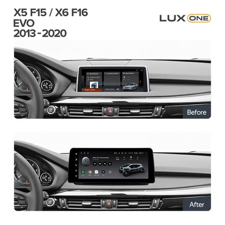 Магнитола BMW X5 (F15) и BMW X6 (F16) EVO 2017-2019 - Teyes LUX ONE монитор 12.3" на Android 10, 6/128ГБ, CarPlay, 4G SIM-слот