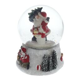 GAEM Фигурка декоративная "Дед Мороз" в стекл шаре (свет, муз, вьюга, 3хAAA), L12 W11 H14 см
