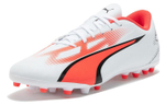 PUMA Ultra Play round head lace-up AG (rubber short nails) non-slip wear-resistant football shoes men's white, black and red