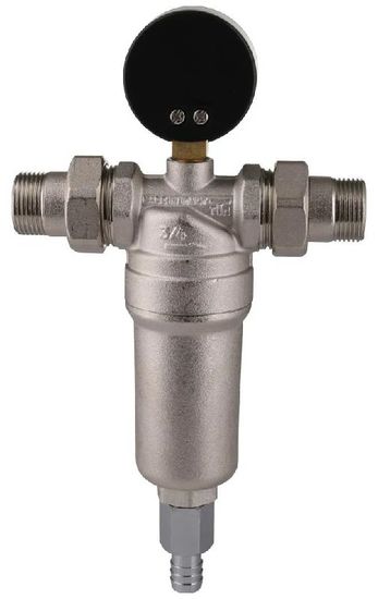 Фильтр промывной Tiemme 3130N 3/4" с манометром для тонкой очистки, 100 мкм