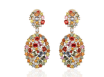 Серьги с природными сапфирами MULTI COLOR и бриллиантами