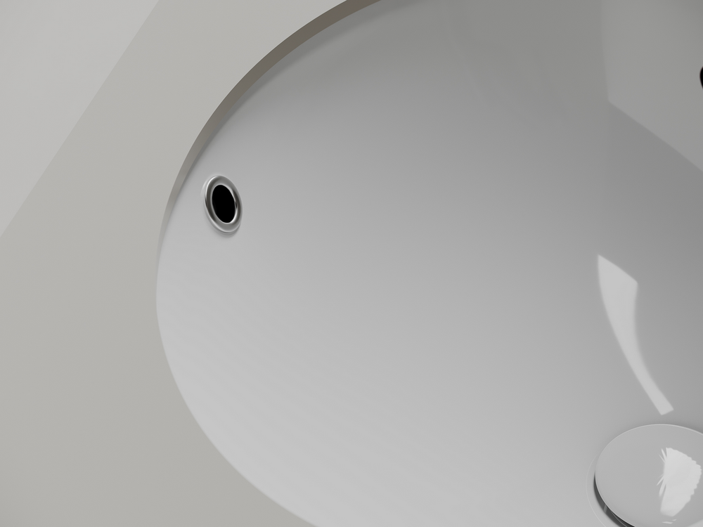 Раковина встраиваемая снизу Ceramicanova Era 465x380x190 мм, с отверстием слива - перелива, белый, арт.CN15005