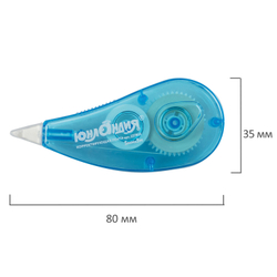 Корректирующая лента ЮНЛАНДИЯ "КАПЛЯ", 5 мм х 5 м, корпус ассорти, блистер, 227802