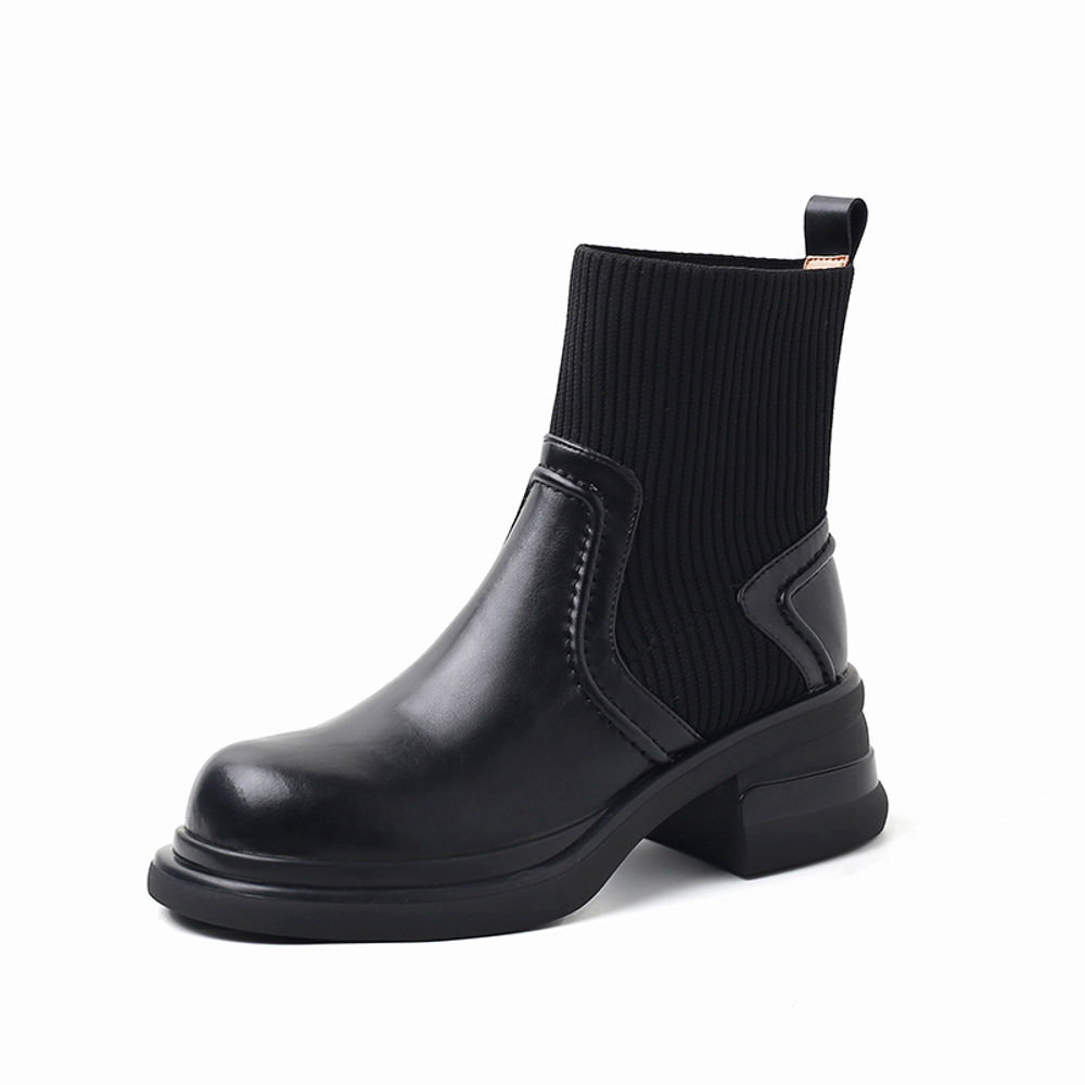 XIAOAJUE Cow Leather Ankle Boots 6cm Women"s