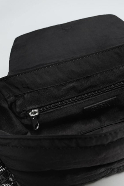 ZARA СТЕГАНАЯ НЕЙЛОНОВАЯ СУМКА, ЧЕРНЫЙ
