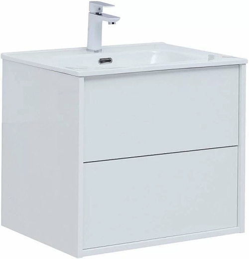 Тумба с раковиной Aquanet Lino 287540 60 (Flat) белый глянец