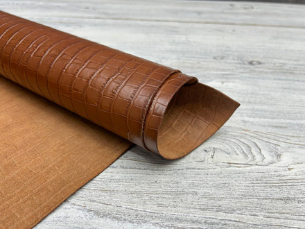 Real Crocco Cognac (1,4-1,6 мм), цв. Коричневый, натуральная кожа