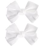 Бант для волос НАБОР 2 шт. и 1 шт., 10х8 см, на заколке, белый, АССОРТИ, MONTE VITA, 457119