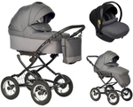 Детская коляска Indigo Barbara 21 Classic 3 в 1 с автокреслом Avionaut Cosmo Grey Ba05 т.серый