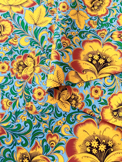 Ткань бязь плательная, рис. "Хохлома", ширина 150 см, арт. 34.4